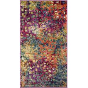 Tapis rose/multicolore 66 x 366 cm