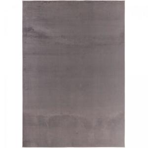 Tapis salon 120 x 160 cm uni marron, velours structuré, ult…