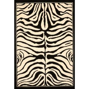 tapis salon 120x160 tissé noir rectangle motif animaux LYN1…