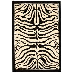 tapis salon 120x170 tissé noir rectangle motif animaux ZEBR…