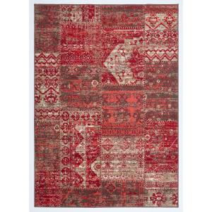 tapis salon 120x170 tissé rouge rectangle motif ethnique WO…