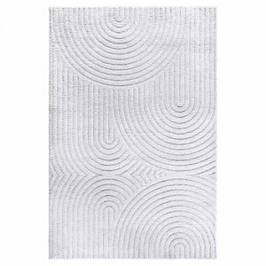Tapis salon 120x170cm Blanc Géométrique