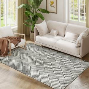 Tapis salon 170 x 120 cm lavable en machine hypoallergéniqu…