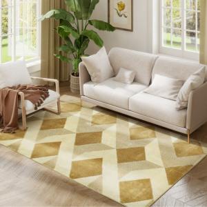 Tapis salon 170 x 120 cm lavable en machine hypoallergéniqu…