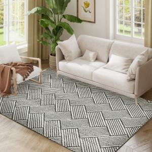 Tapis salon 200 x 140 cm lavable en machine hypoallergéniqu…