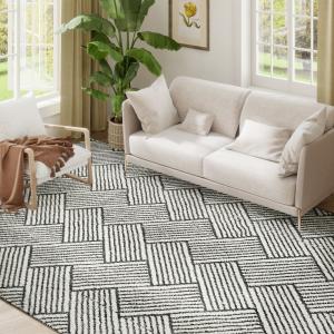Tapis salon 230 x 160 cm lavable en machine hypoallergéniqu…