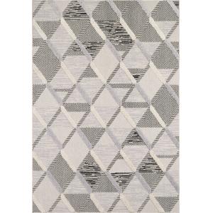 Tapis salon de style moderne motif relief gris et anthracit…