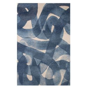 Tapis salon et chambre moderne tissé plat 140x200 cm  Bleu