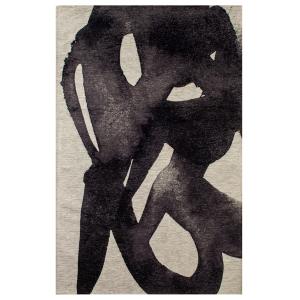 Tapis salon et chambre moderne tissé plat 140x200 cm  Noir