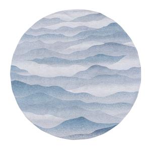 Tapis salon et chambre moderne tissé plat  240x240 cm Bleu