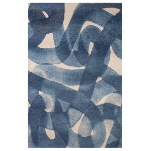 Tapis salon et chambre moderne tissé plat  240x340 cm Bleu