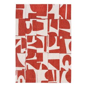 Tapis salon et chambre moderne tissé plat  280x390 cm Rouge