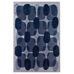 Tapis salon et chambre tissé plat 080x150 cm Bleu