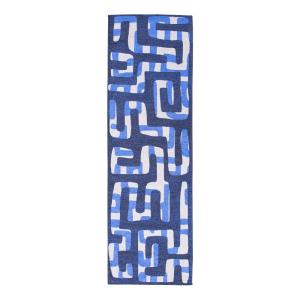 Tapis salon et chambre tissé plat 080x250 cm Bleu