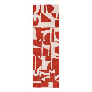 Tapis salon et chambre tissé plat 080x250 cm Rouge