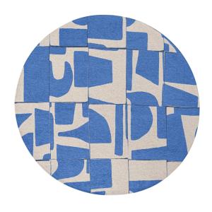 Tapis salon et chambre tissé plat 140x140 cm Bleu