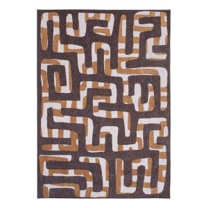 Tapis salon et chambre tissé plat 140x200 cm  Marron
