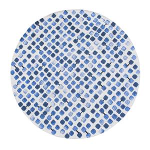 Tapis salon et chambre tissé plat Diam 140 cm Bleu