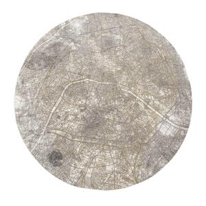 Tapis salon et chambre tissé plat Diam 240 cm Gris