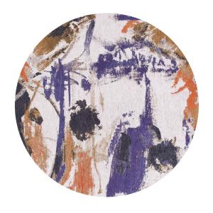 Tapis salon et chambre tissé plat Diam 240 cm Multicolore