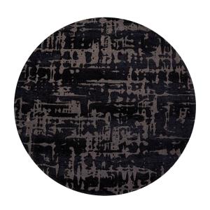 Tapis salon et chambre tissé plat Diam 240 cm Noir