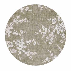 Tapis salon et chambre tissé plat Diam 240 cm Vert