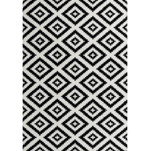 Tapis salon losange noir et blanc - 120x160