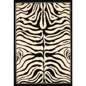 Tapis salon motif animaux doux et soyeux, noir 280x365