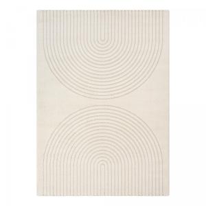 tapis salon, motif moderne et design ton sur ton, crème 160…