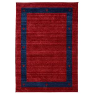 Tapis salon motif simple doux et soyeux, rouge 120x180