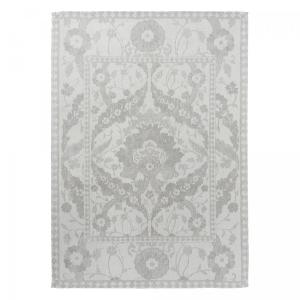 Tapis salon tissé à la main en coton motif floral, gris 170…