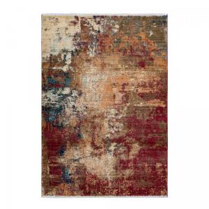 Tapis salon tissé motif abstrait doux et soyeux, rouge 120x…