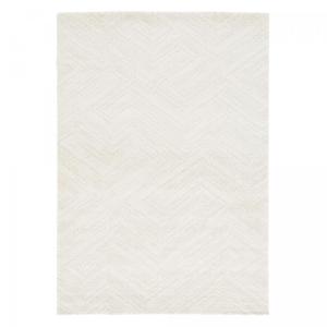 Tapis salon tissé motif faux uni doux et soyeux, blanc 160x…