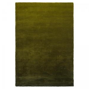 Tapis salon tufté en laine naturel motif faux uni, vert 170…