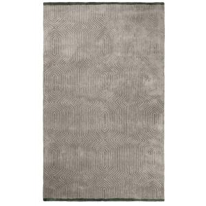 Tapis salon tufté main en viscose motif faux uni soyeux, be…