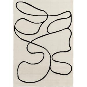 Tapis Scandinave Bohème Blanc/Noir 140x200