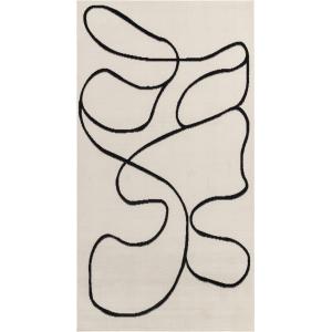 Tapis Scandinave Bohème Blanc/Noir 80x150