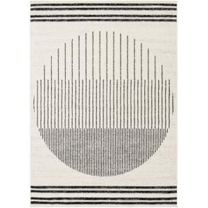 Tapis Scandinave Hygge - Blanc Cassé et Noir - 130x170cm
