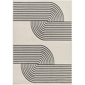 Tapis Scandinave Moderne Blanc/Noir 140x200