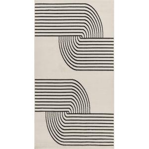 Tapis Scandinave Moderne Blanc/Noir 80x150