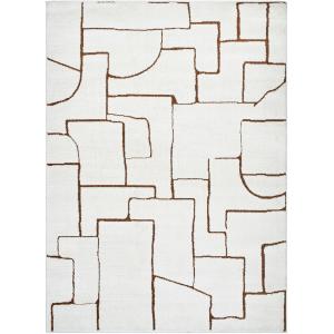 Tapis Scandinave Moderne Ivoire/Marron 160x213