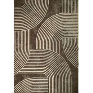 Tapis scandinave moderne motif géométrique 160x230 taupe