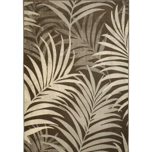 Tapis scandinave moderrne motif feuilles 160x230 taupe