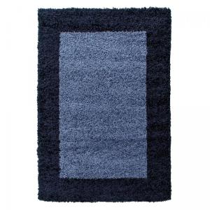 Tapis shaggy 120x120 rond Rond bleu, bleu foncé
