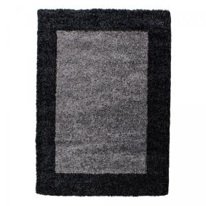 Tapis shaggy 120x120 rond Rond Gris, anthracite