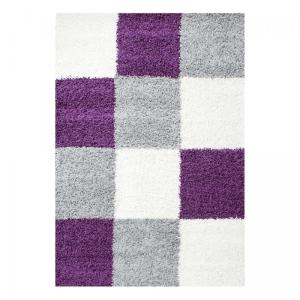 Tapis shaggy 120x170 Violet, gris, crème