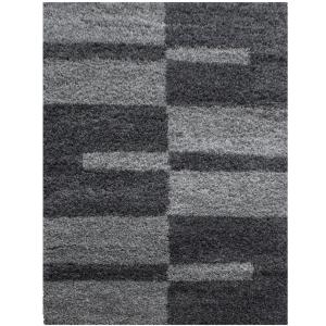 Tapis shaggy à motifs traits anthracite 240x340cm