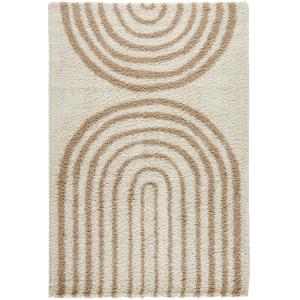 Tapis shaggy à poils long à motif arc - Beige - 120x160 cm