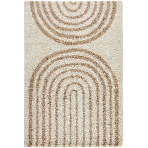 Tapis shaggy à poils long à motif arc - Beige - 200x280 cm