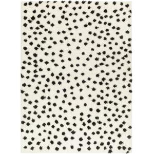 Tapis Shaggy à Pois Beige/Noir 160x213